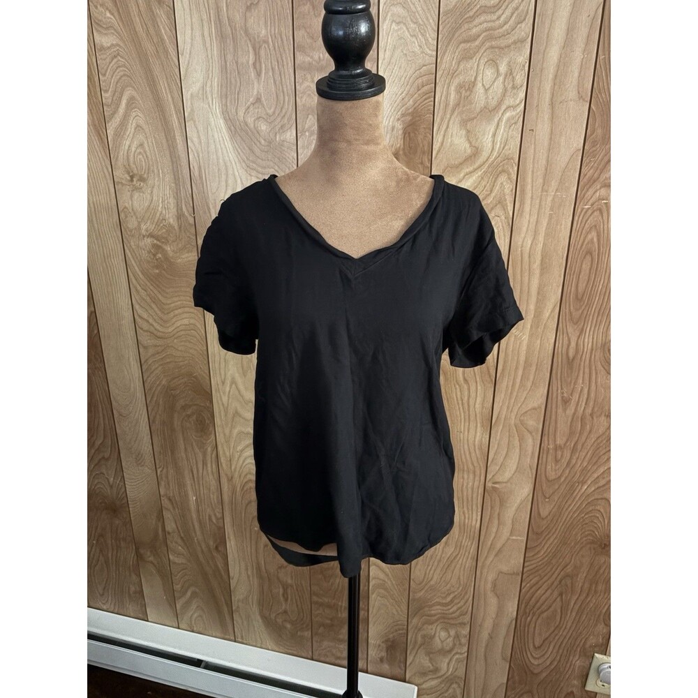 Cloth & Stone Women's Short Sleeve Black‎ V-neck Tshirt Size Small